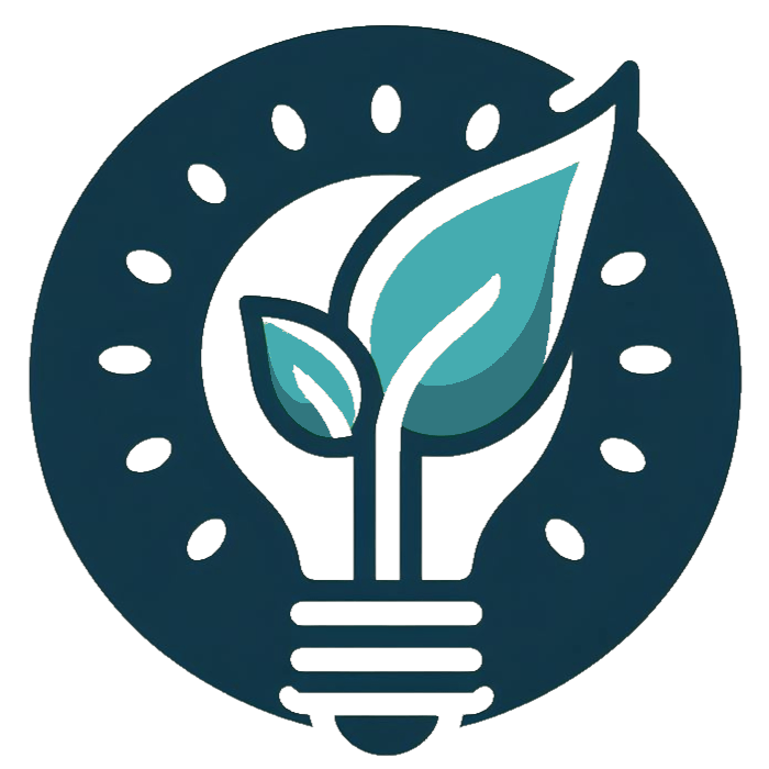 Logo Glühbirne mit Blatt